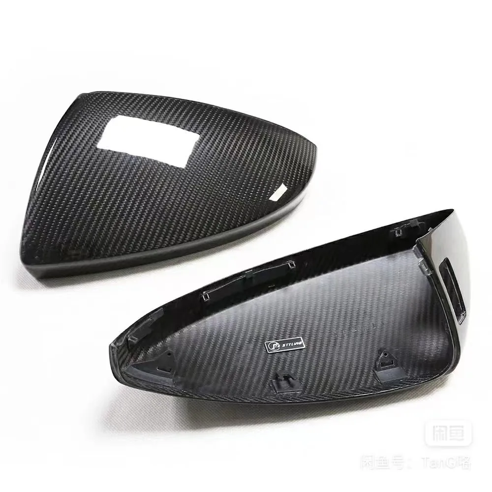 Gloss Carbon Fiber Mirror Caps for Audi A6 A7 C8 S6 S7 | 3K Twill OEM Replacement | Yeedercar - detail