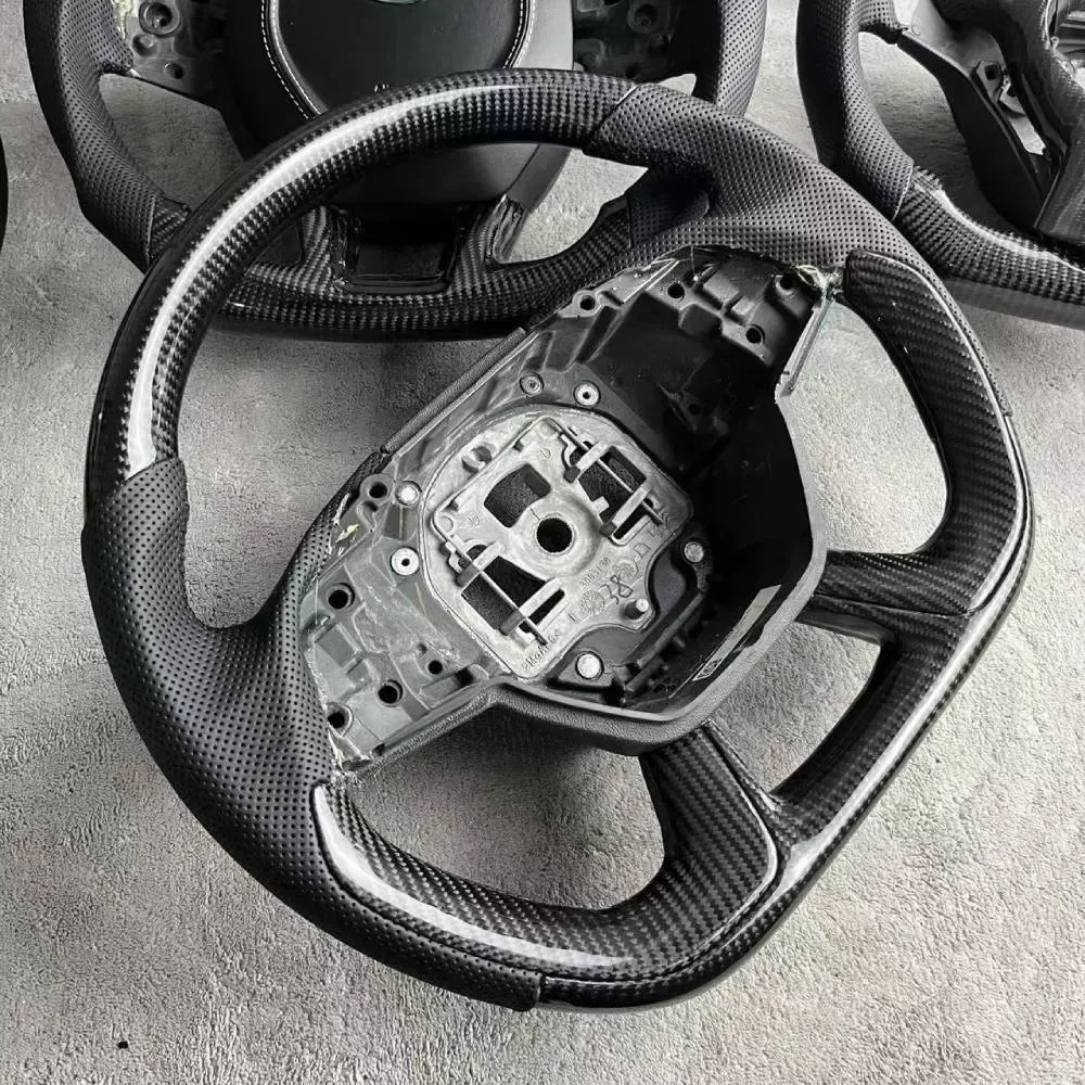 Custom Carbon fiber steering wheel with Leather side for Citroen DS5 DS6 - detail