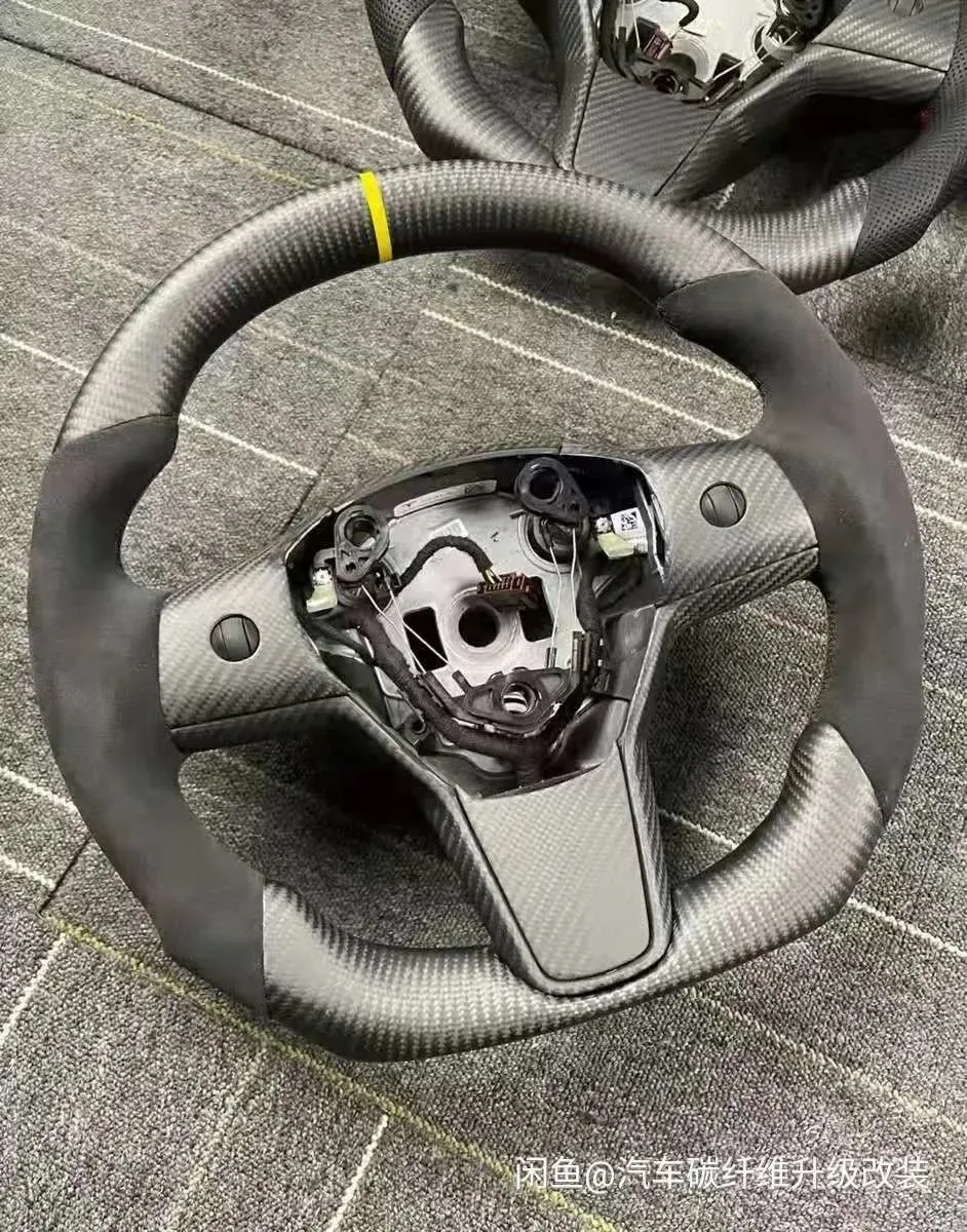 tesla model 3 carbon fiber steering wheel