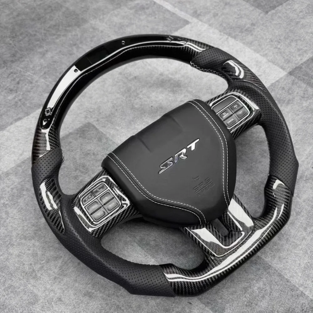 LED Carbon Fiber D-Shape Steering Wheel for Dodge Journey