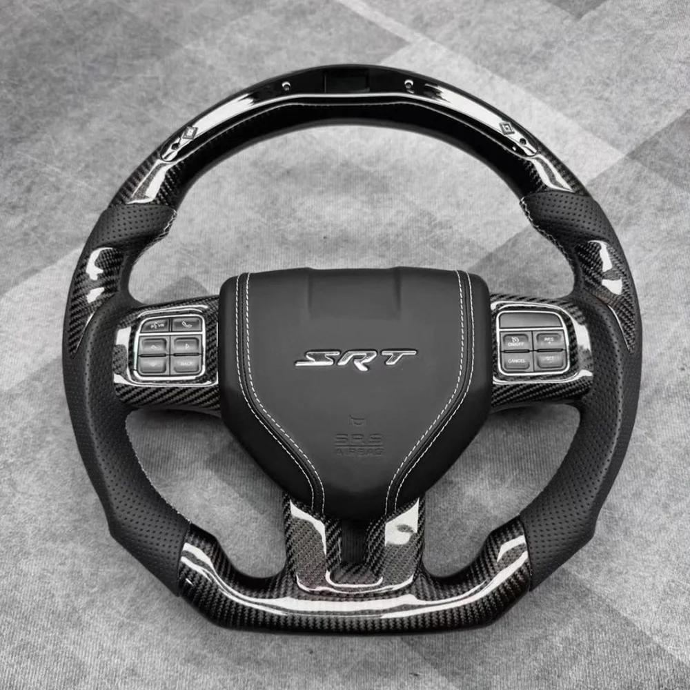 LED Carbon Fiber D-Shape Steering Wheel for Dodge Journey detail 1