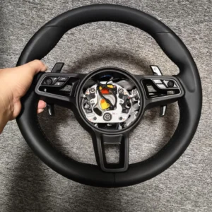 Yeedercar Upgrade Leather steering wheel with airbag accessories for Porsche Cayenne 911 918 Panamera
