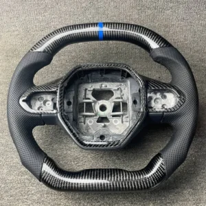 Custom Carbon fiber steering wheel with Leather side for Peugeot 408 508