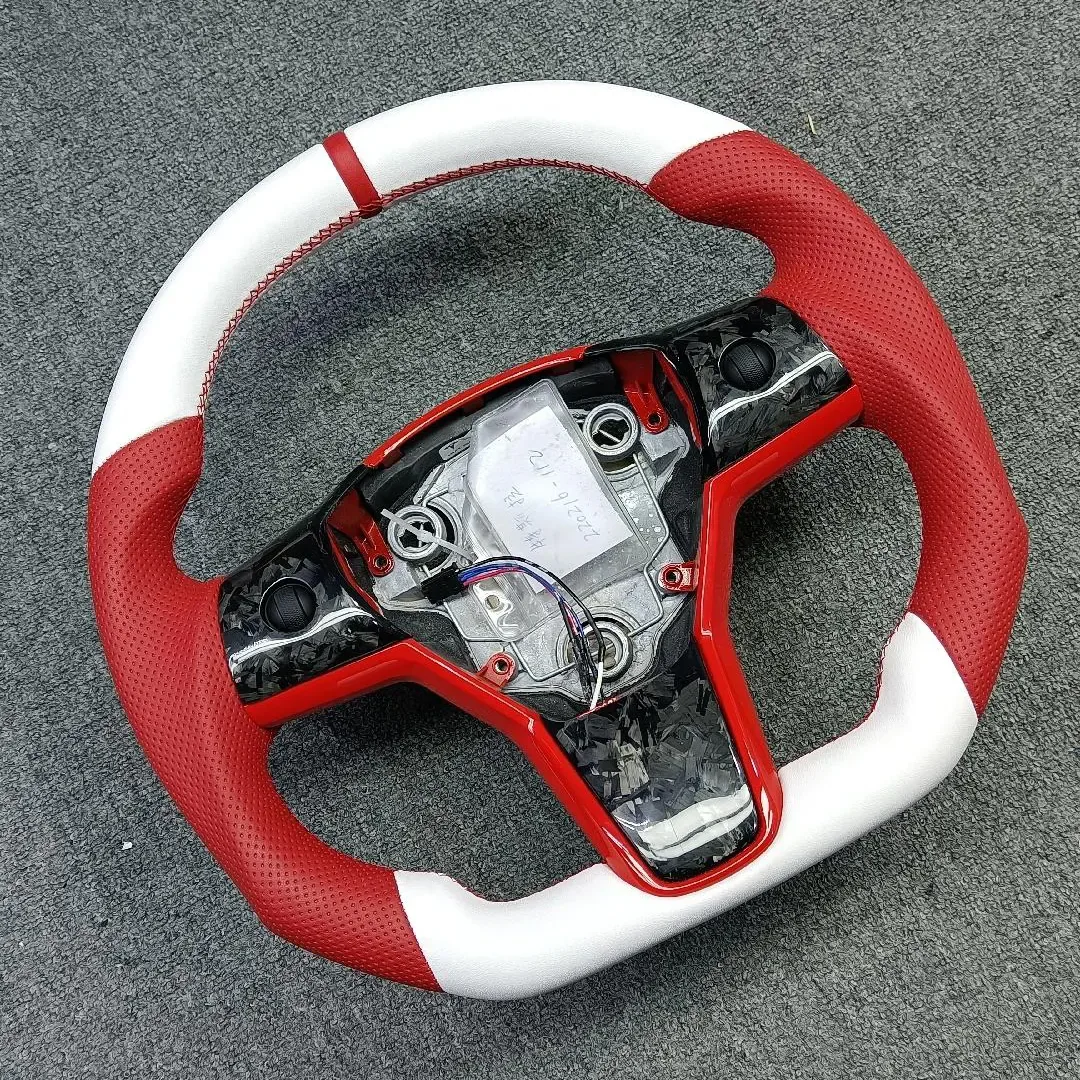 tesla carbon fiber steering wheel - view 5