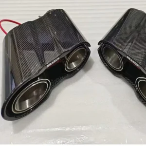 Dry Carbon Fiber Exhaust Tips for Mercedes-Benz G-Class W464 (Red LED)