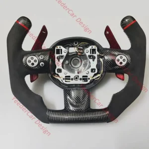 Gloss Alcantara Carbon Fiber Steering Wheel for Mini Coupe