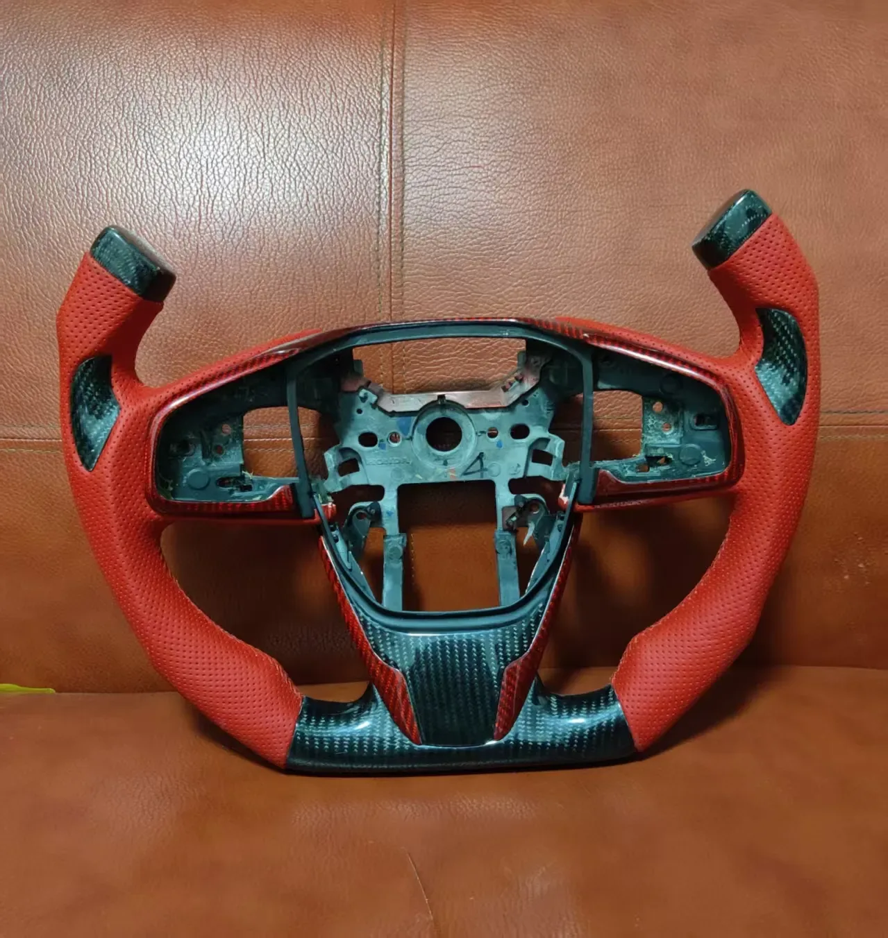 honda civic carbon fiber steering wheel - view 4