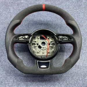 Custom Modified Shape Alcantara Heated Steering Wheel for Audi A6 A7 S6 S7 C7 | Yeedercar