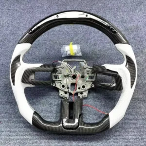 Custom LED Carbon fiber steering wheel leather for Ford Mustang