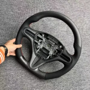 Handcrafted High-Gloss Carbon Fiber Steering Wheel Replacement for Honda 8th Gen Civic