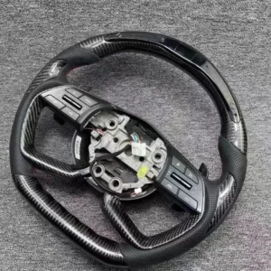 Race-Inspired Polished Carbon Fiber Steering Wheel - Compatible with Hyundai Elantra