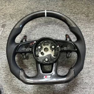 Custom Carbon Steering Wheel with Integrated Paddle Shifters for Audi B9 S4 S5 A4 A5 RS3 | Yeedercar