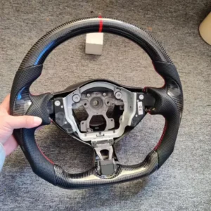 Custom Brushed Carbon Fiber Steering Wheel for Nissan 370Z | Flat-Bottom Sport Design
