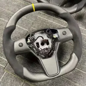 Performance Deep Gloss Carbon Fiber Steering Wheel | Precision Fit for Tesla Model 3/Model Y 2019