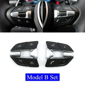 Multifunction M Sport Steering Wheel Control Buttons, Steering Wheel Button Knob Switch Trim Replacement for BMW M Series F10 F11 F30 F31 F34 F01 F02 F07 F06 F12 F25 F15 F16 (Model B Set)