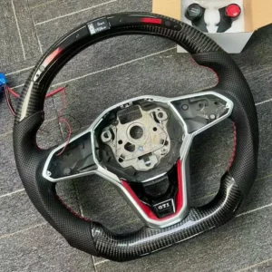 Yeedercar LED Carbon fiber steering wheel without button trim for Volkswagen Golf 8 GTI Rline MK8 CC