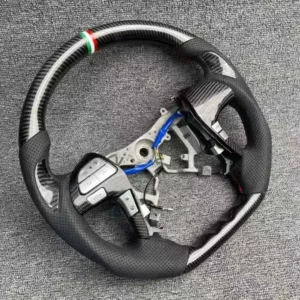 Custom High-Gloss Carbon Fiber Steering Wheel for Toyota Camry/Highlander | Flat-Bottom Sport Design