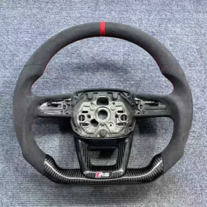 Custom Carbon Fiber Steering Wheel Alcantara Side Grips for Audi Q5 Q5L SQ5 | Yeedercar