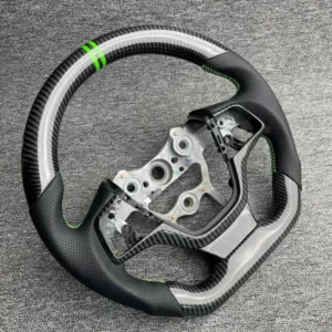 Custom Deep Gloss Carbon Fiber Steering Wheel for Hyundai Elantra | Flat-Bottom Sport Design