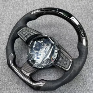 Yeedercar Custom Gloss LED Carbon fiber steering wheel for Jaguar XJ XF XEF XEL