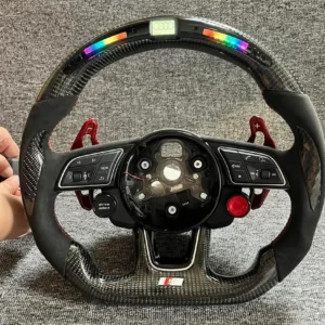 Custom LED Carbon Fiber Steering Wheel Shift Light for Audi B9 S4 S5 A4 A5 RS3 RS4 RS5 | Yeedercar
