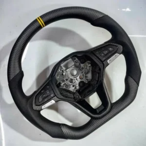 Custom Matt Carbon fiber steering wheel with Leather side for Volkswagen Lavida CC Passat Sagitar Lamando T-Cross Tharu Golf Bora