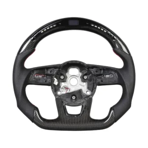 Real Carbon Fiber LED D-Shape Steering Wheel for Audi RS3 RS4 S4 S5 A4 A5 | Yeedercar