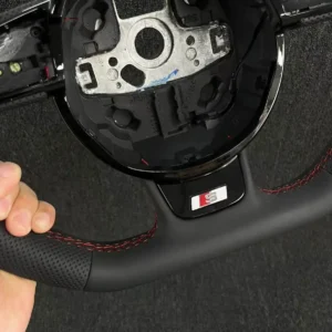 Custom Nappa Leather Steering Wheel Carbon Accents for Audi B8.5 A4 A5 A3 | Yeedercar