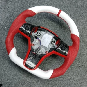 Race-Inspired High-Gloss Carbon Fiber Steering Wheel - Compatible with Tesla Model 3/Model Y