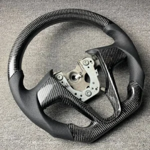 Custom Polished Carbon Fiber Steering Wheel for Hyundai Accent | Flat-Bottom Sport Design