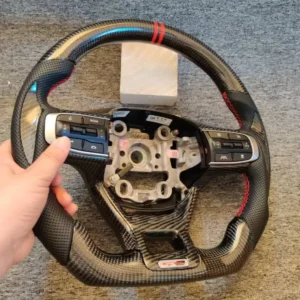 Handcrafted Textured Carbon Fiber Steering Wheel Replacement for Kia K5 GT Line