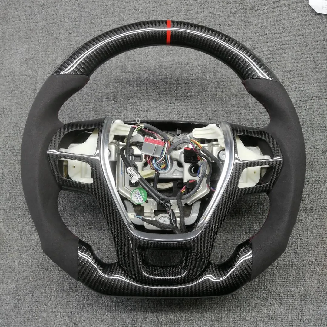 Yeedercar Custom Gloss Carbon fiber steering wheel leather for Ford explorer Edge