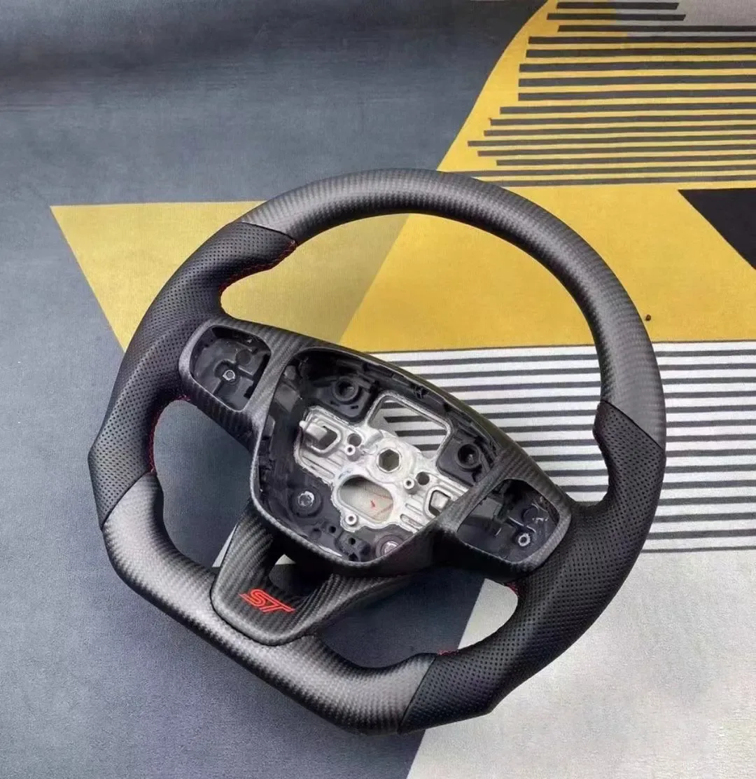 Yeedercar Custom Matt Carbon fiber steering wheel for Ford focus