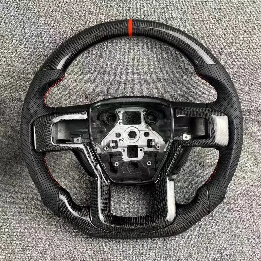 Yeedercar Custom Matt Carbon fiber steering wheel for Ford Raptor F150