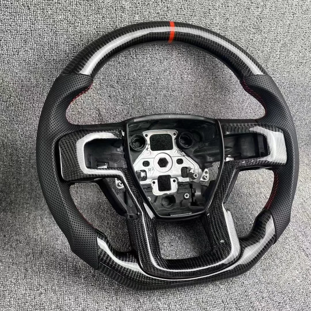Yeedercar Custom Matt Carbon fiber steering wheel for Ford Raptor F150 - detail