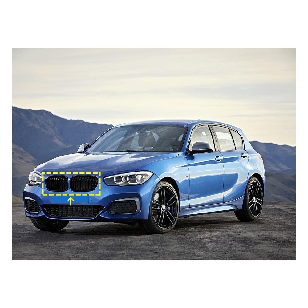 Custom ABS Front Grille for BMW F20 1 Series (2015-2016) — close-up of the woven texture