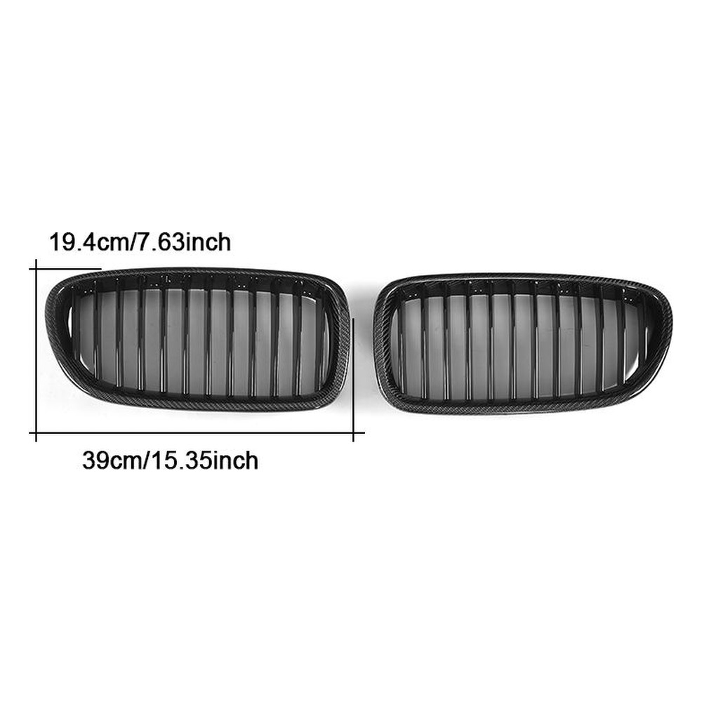Front Grille Mesh for BMW F10 in Carbon Fiber — side profile