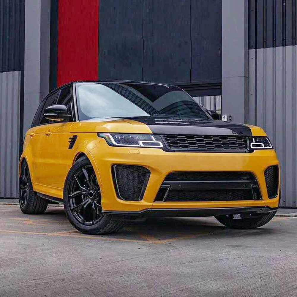 Front Grille Cover Trim in Carbon Fiber for Land Rover Range Rover Sport (2018-2019) — close-up of the woven texture