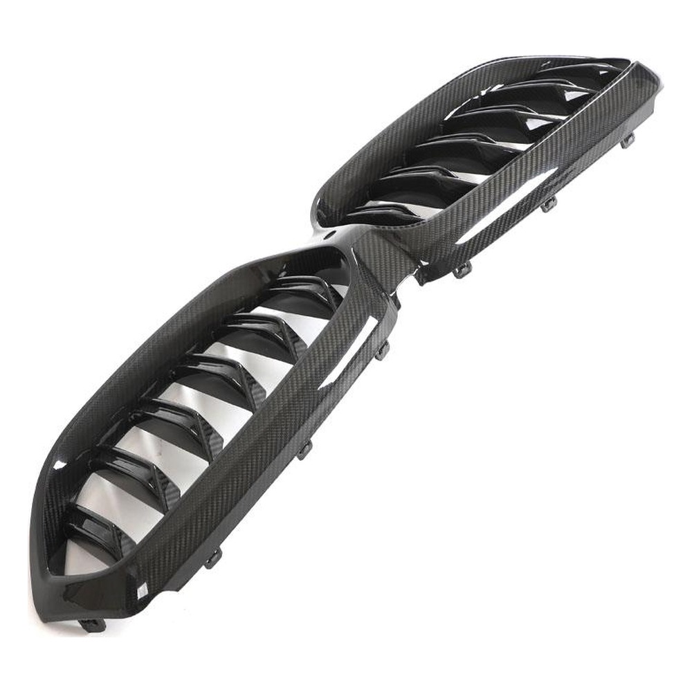 Direct-Fit Dry Carbon Fiber Front Kidney Grille for BMW 6 Series GT G32 — front three-quarter view