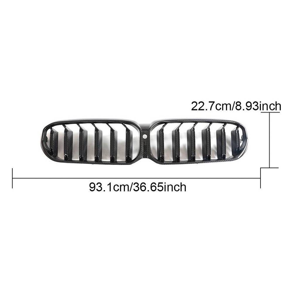 Dry Carbon Fiber Front Kidney Grille for BMW 5 Series G30 G38 LCI 530i Sedan (2021-2023) — side profile