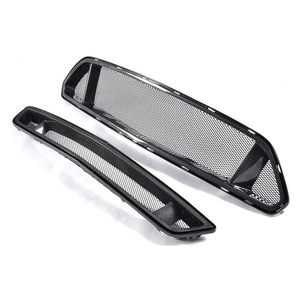 Front Grille for Ford Mustang GT Shelby GT350R Coupe 2-Door (2015-2017) in Carbon Fiber — front three-quarter view