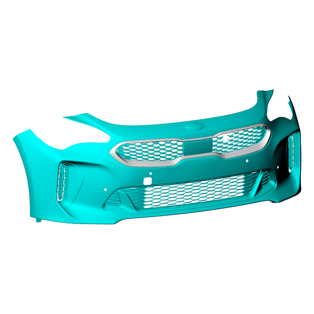 Front Grille in Carbon Fiber for KIA Stinger — front three-quarter view