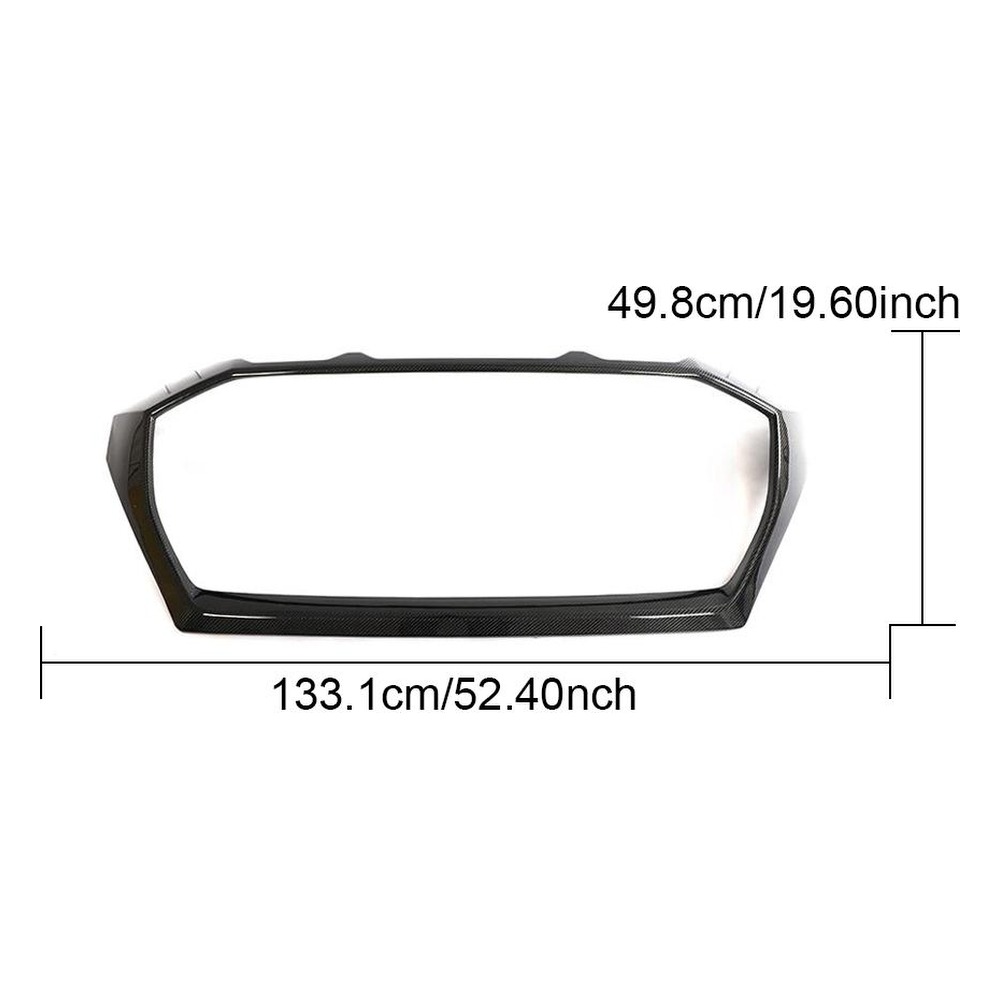 Front Grille Cover Trim for Audi RSQ8 (2021-2023) in Carbon Fiber — side profile