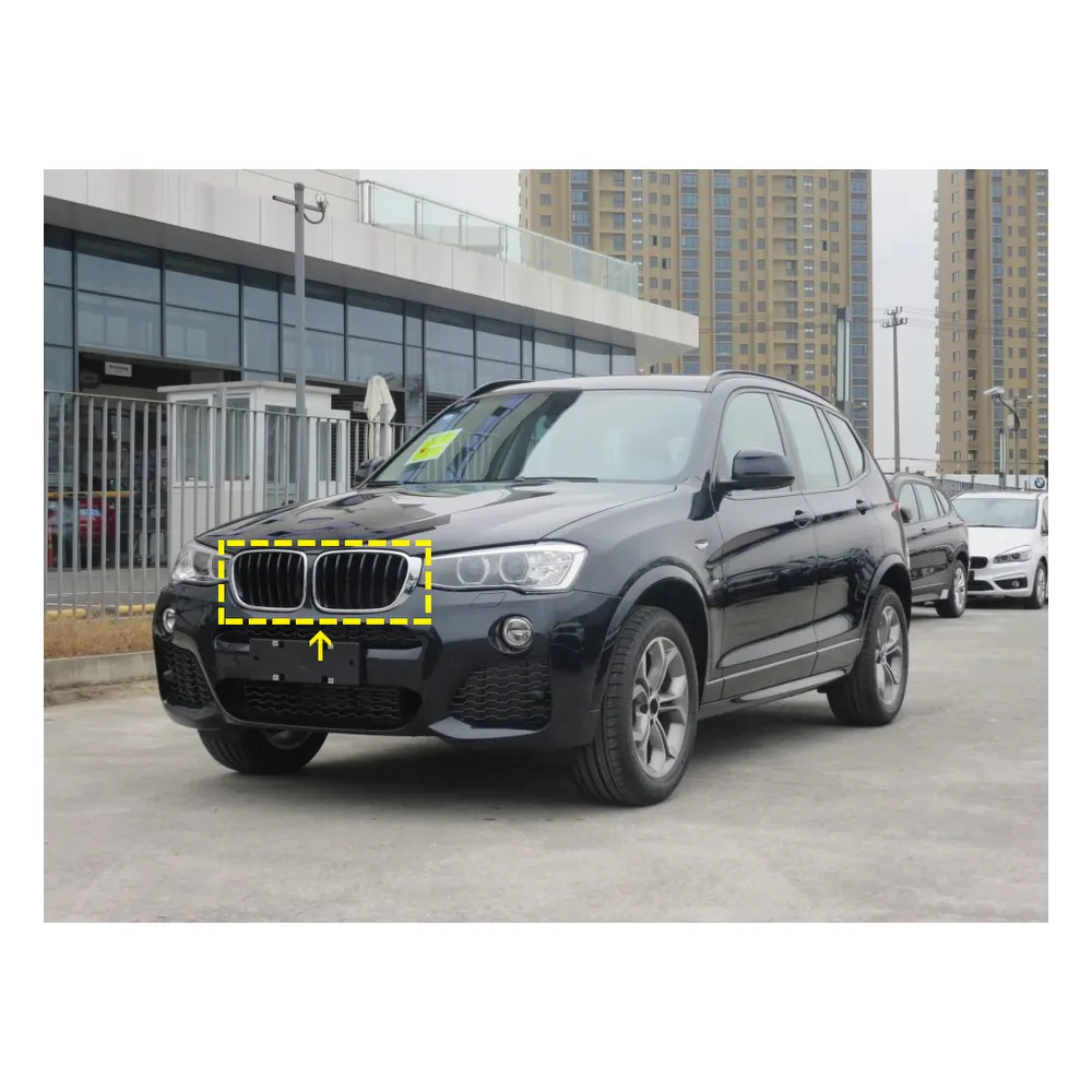 Carbon Fiber Front Grille for BMW X3 X4 F25 F26 (2014) — close-up of the woven texture