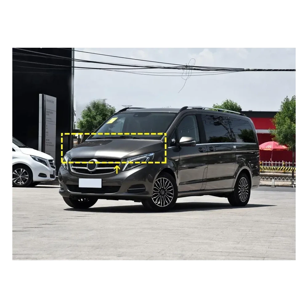 Custom Carbon Fiber Engine Hood for Mercedes-Benz V Class W447 Vito (2015-2019) — front three-quarter view