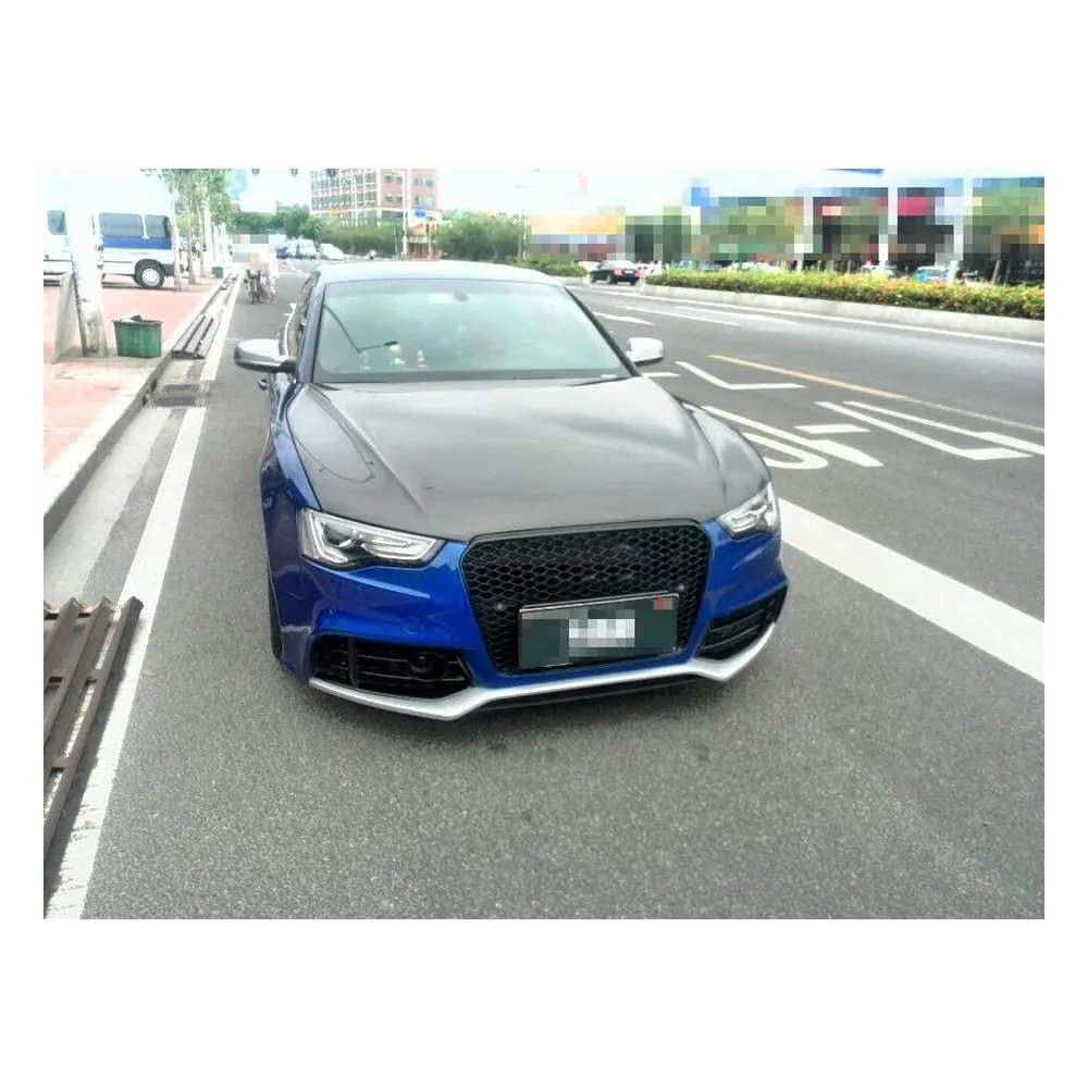 Direct-Fit Carbon Fiber Engine Hood for Audi A5 / Sline / S5 Sedan 4 Door (2012-2015) — close-up of the woven texture