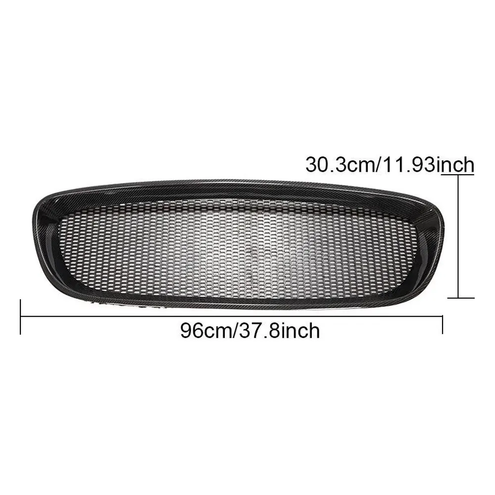 Direct-Fit Carbon Fiber Front Grille Cover Trim for Jaguar F-type 2-Door (2013-2016) — close-up of the woven texture