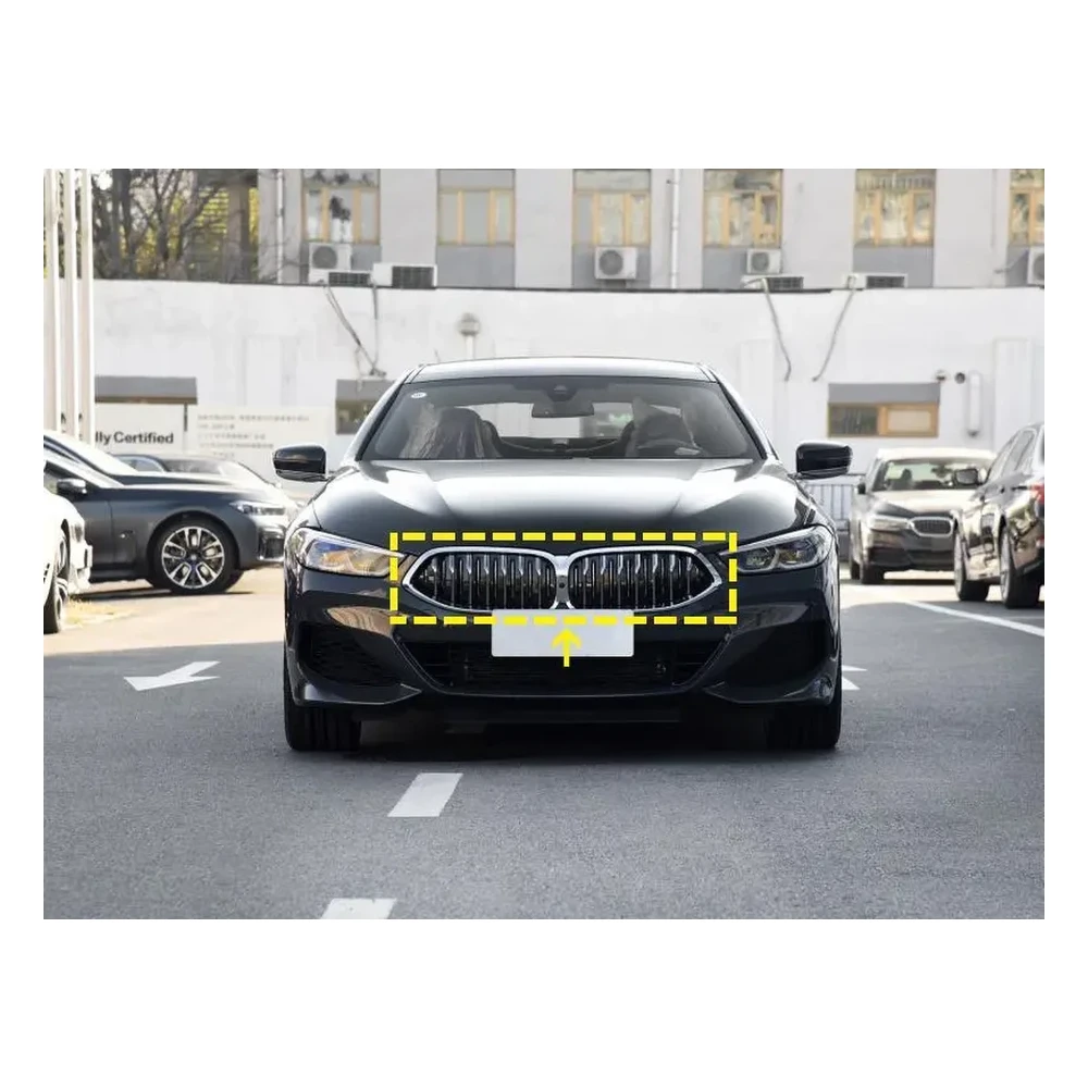 Direct-Fit Carbon Fiber Front Kidney Grille for BMW 8 Series 2D 4D (2019-2022) — front three-quarter view