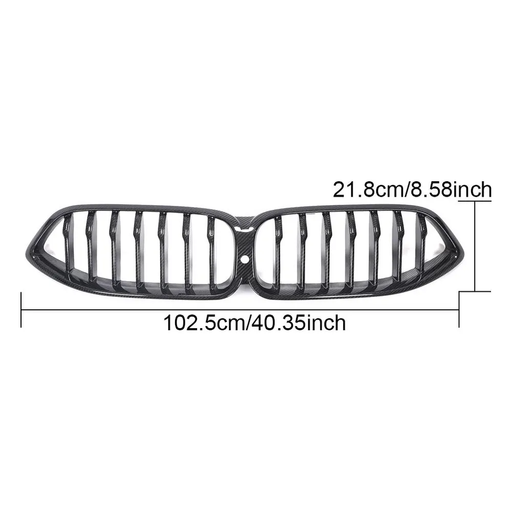 Direct-Fit Carbon Fiber Front Kidney Grille for BMW 8 Series 2D 4D (2019-2022) — side profile