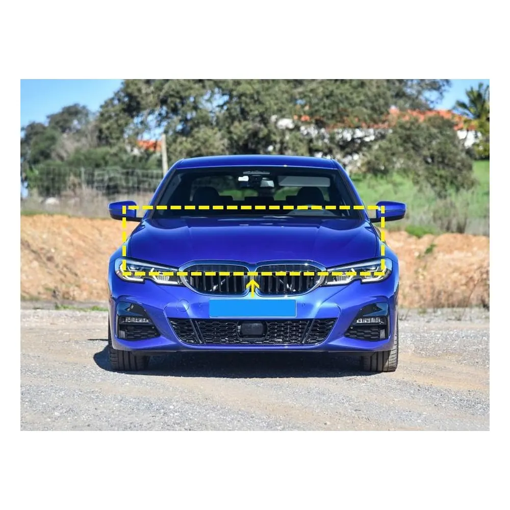 Engine Hood for BMW G20 330i M340i M Sport Sedan (2019-2020) in Carbon Fiber — close-up of the woven texture